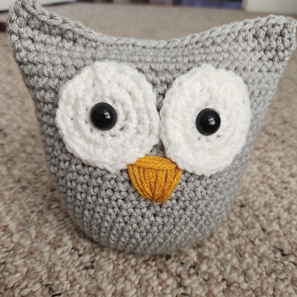Handmade Crocheted Grey Owl Stuffie